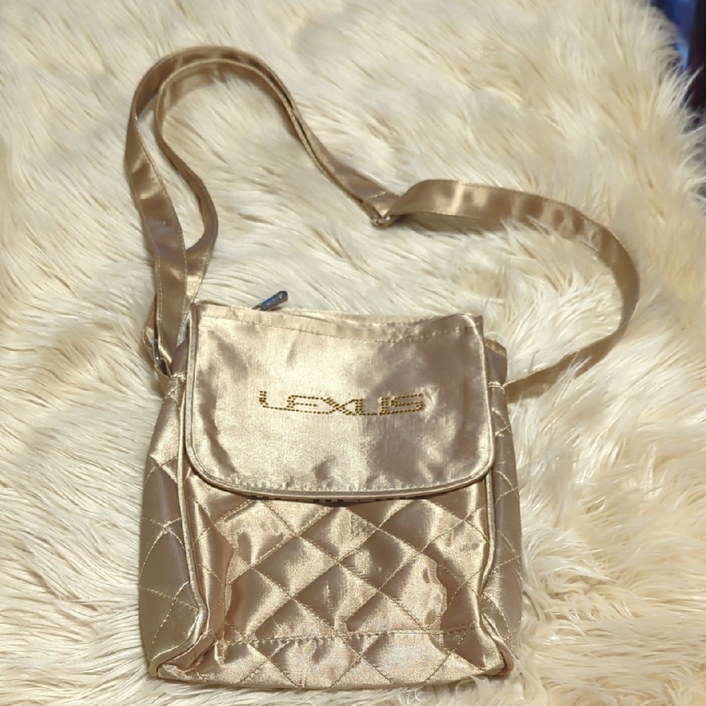 Gold Rhinestone Lexus Quilted  Shoulder/ Crossbody Purse Bag